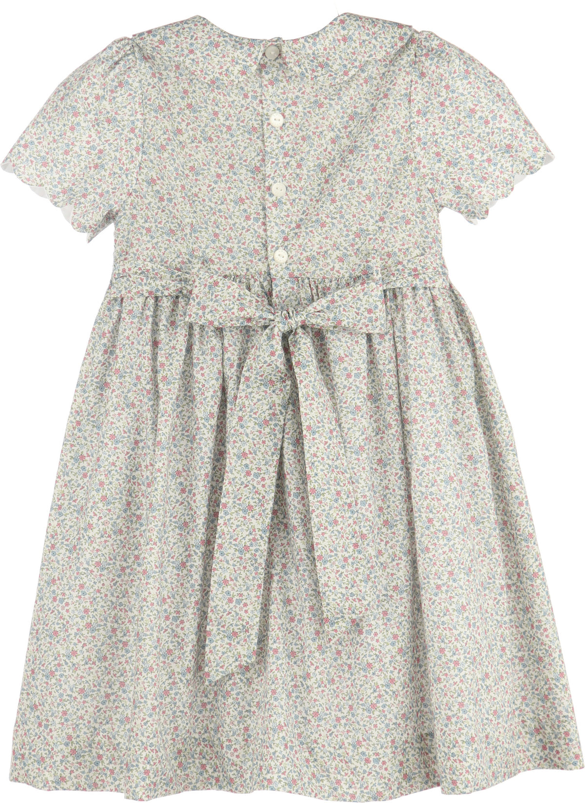 Luli&Me Blue Fall Blossom Smock Dress