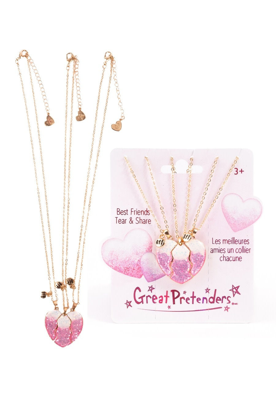 Great Pretenders Besties Era Tear and Share Necklaces, 3pc