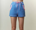 Peach Love Royal Blue and Pink Quilted Shorts