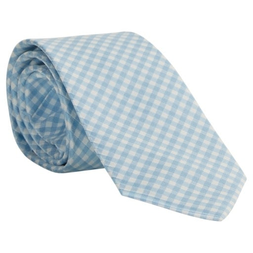 Little English Neck Tie - Light Blue Gingham