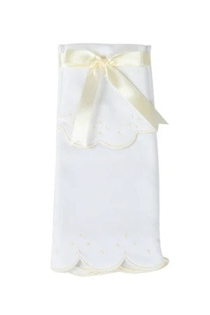 Proper Peony Scalloped Dot Bib And Burb Cloth Set