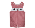 Remember Nguyen Red Check Bulldog Smocked Shortall
