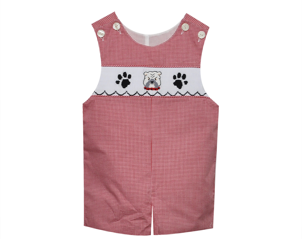 Remember Nguyen Red Check Bulldog Smocked Shortall