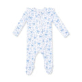 Angel Dear Blue Bows and Flowers Zipper Footie