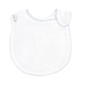 Paty White/Blue Shoulder Snap Bib