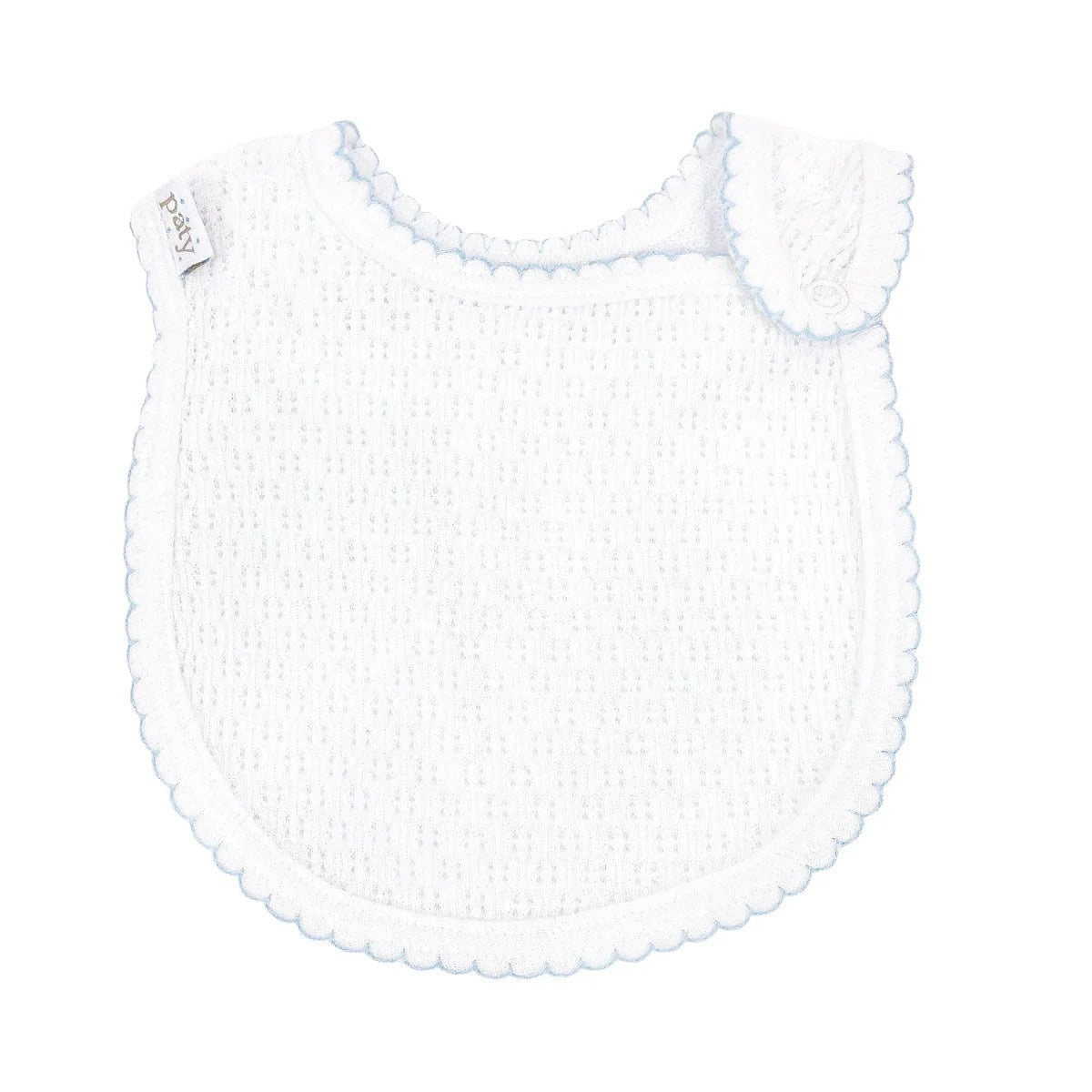Paty White/Pink Shoulder Snap Bib