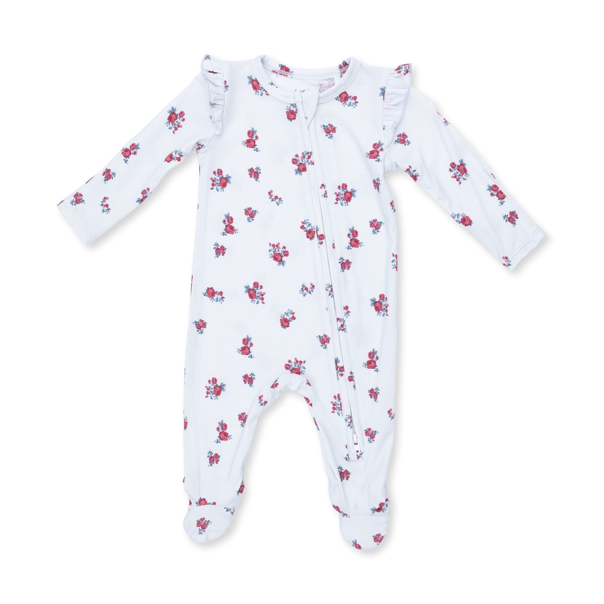 Angel Dear Anna Floral Stripe Zipper Footie