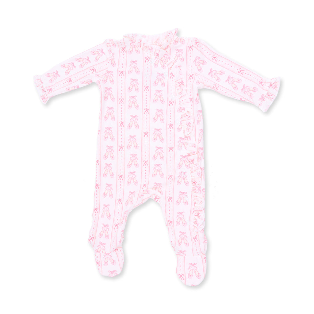 Angel Dear Ballet Shoes Ribbon Stripe Kimono Footie