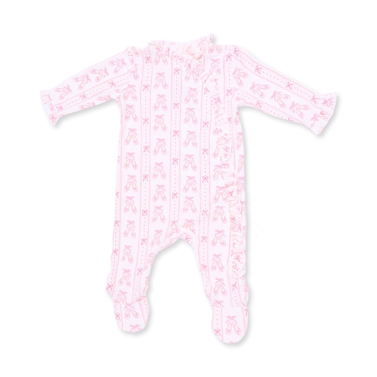 Angel Dear Ballet Shoes Ribbon Stripe Kimono Footie