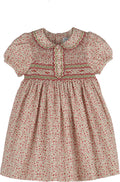 Luli&Me Red Mulberry Floral Smocked Dress