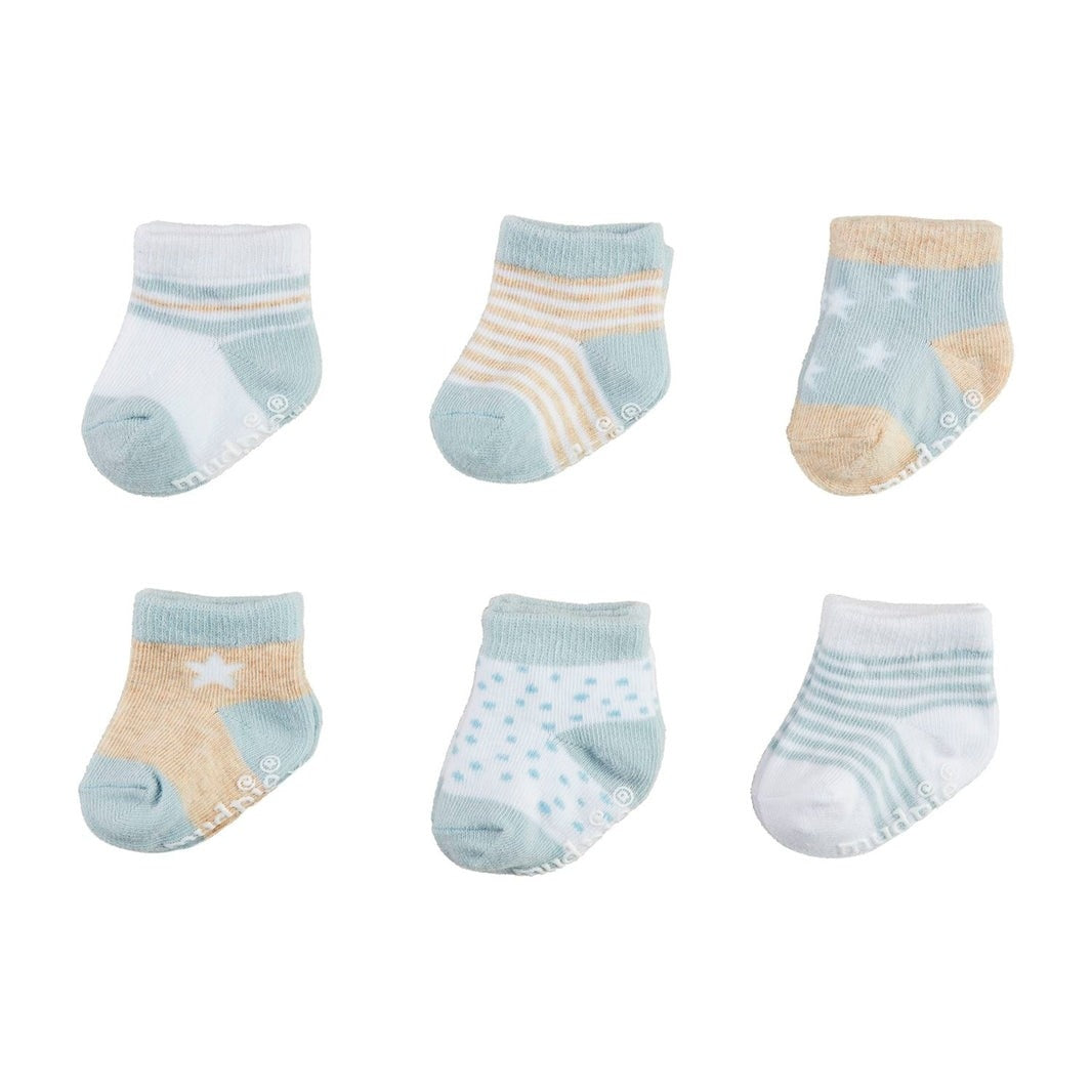 Mud Pie Blue Baby Socks 0/6m