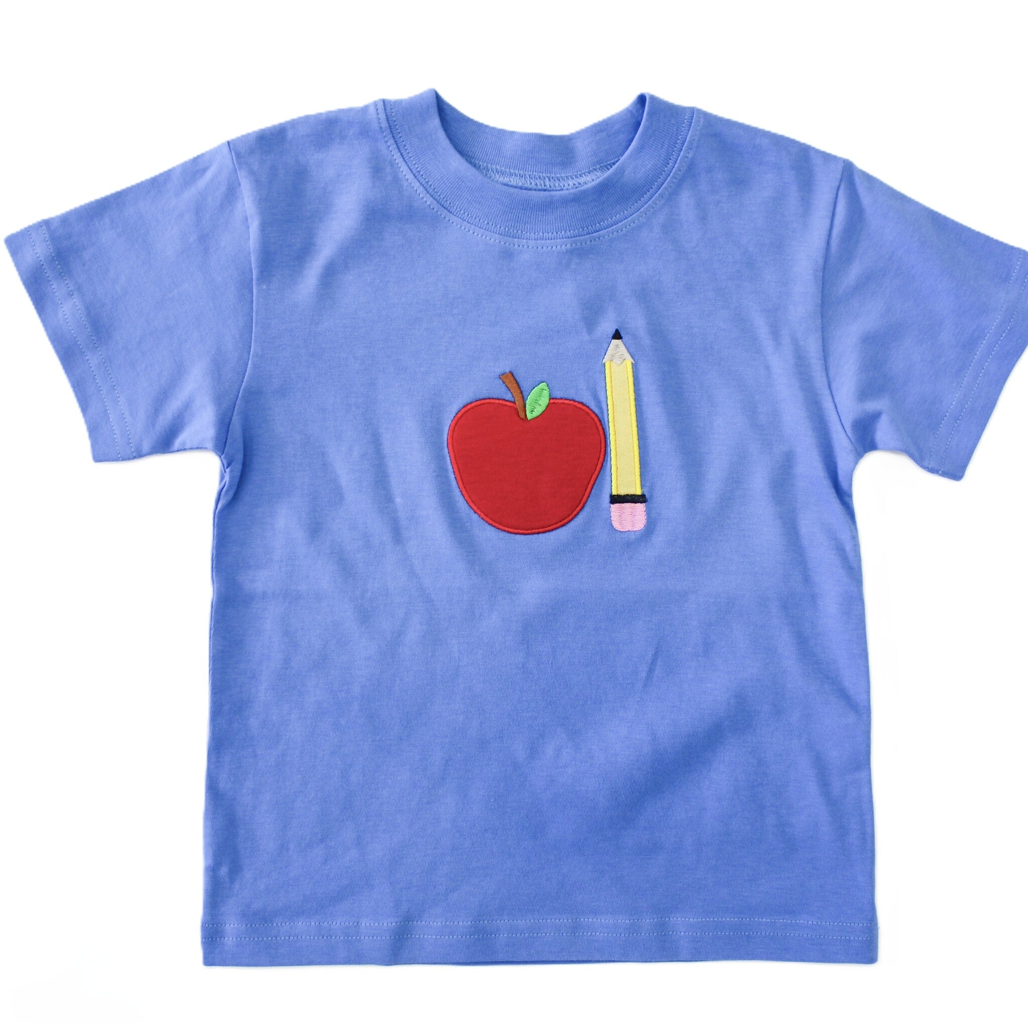 Luigi Kids Blue Apple and Pencil Shirt
